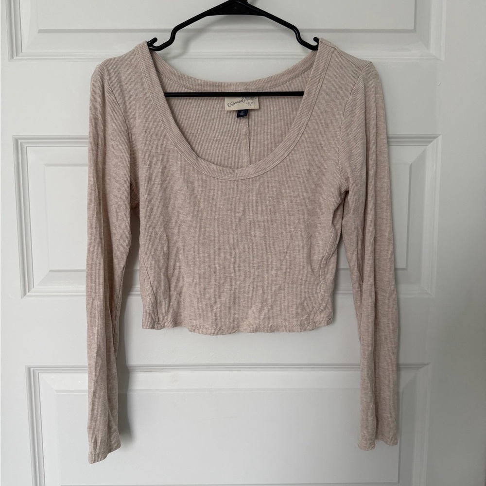 Universal Thread Cream Long Sleeve Blouse